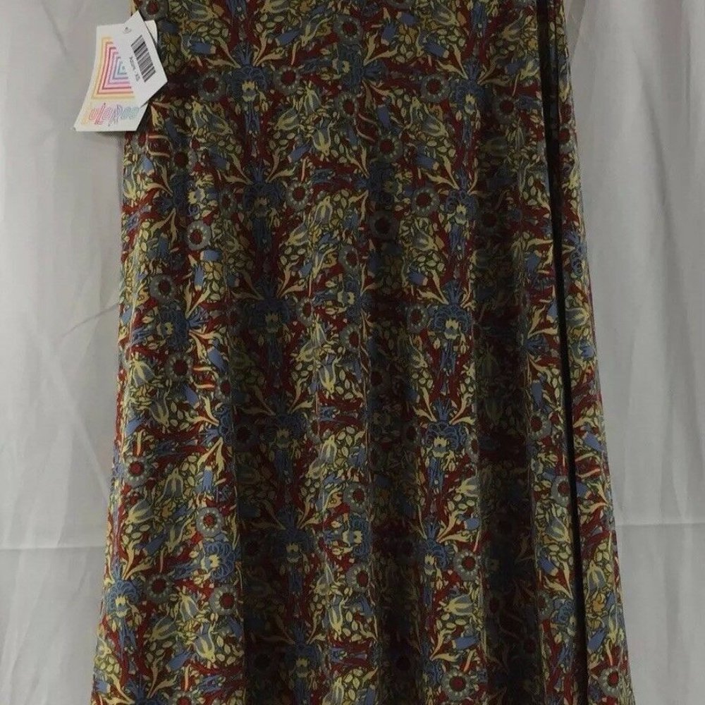 LuLaroe Azure Skirt Blue W/Pink & White Size XS